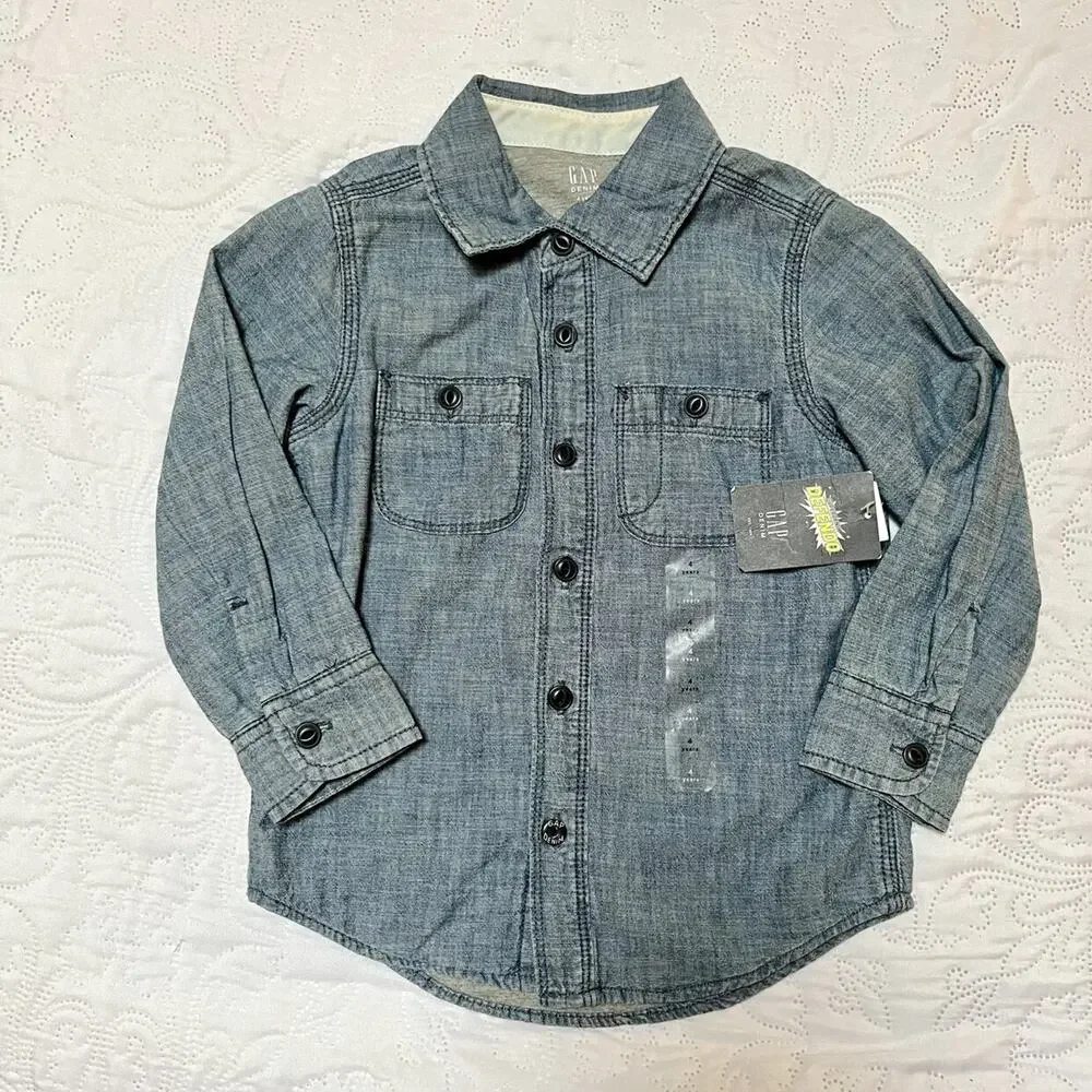 NWT Gap Lined Denim Shirt Shacked Size 4